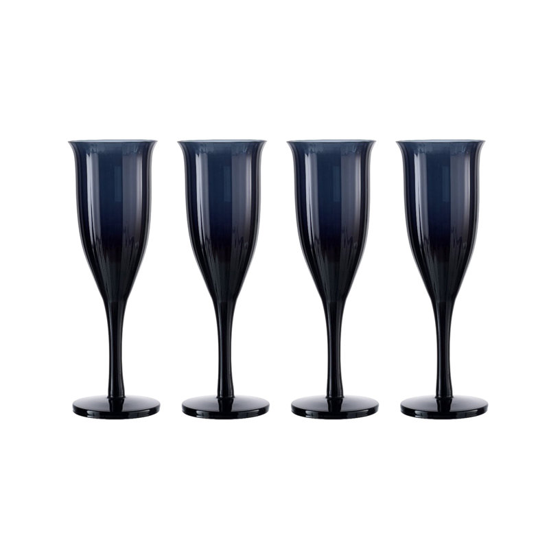Omnia Handmade Crystal Flute, Navy Blue