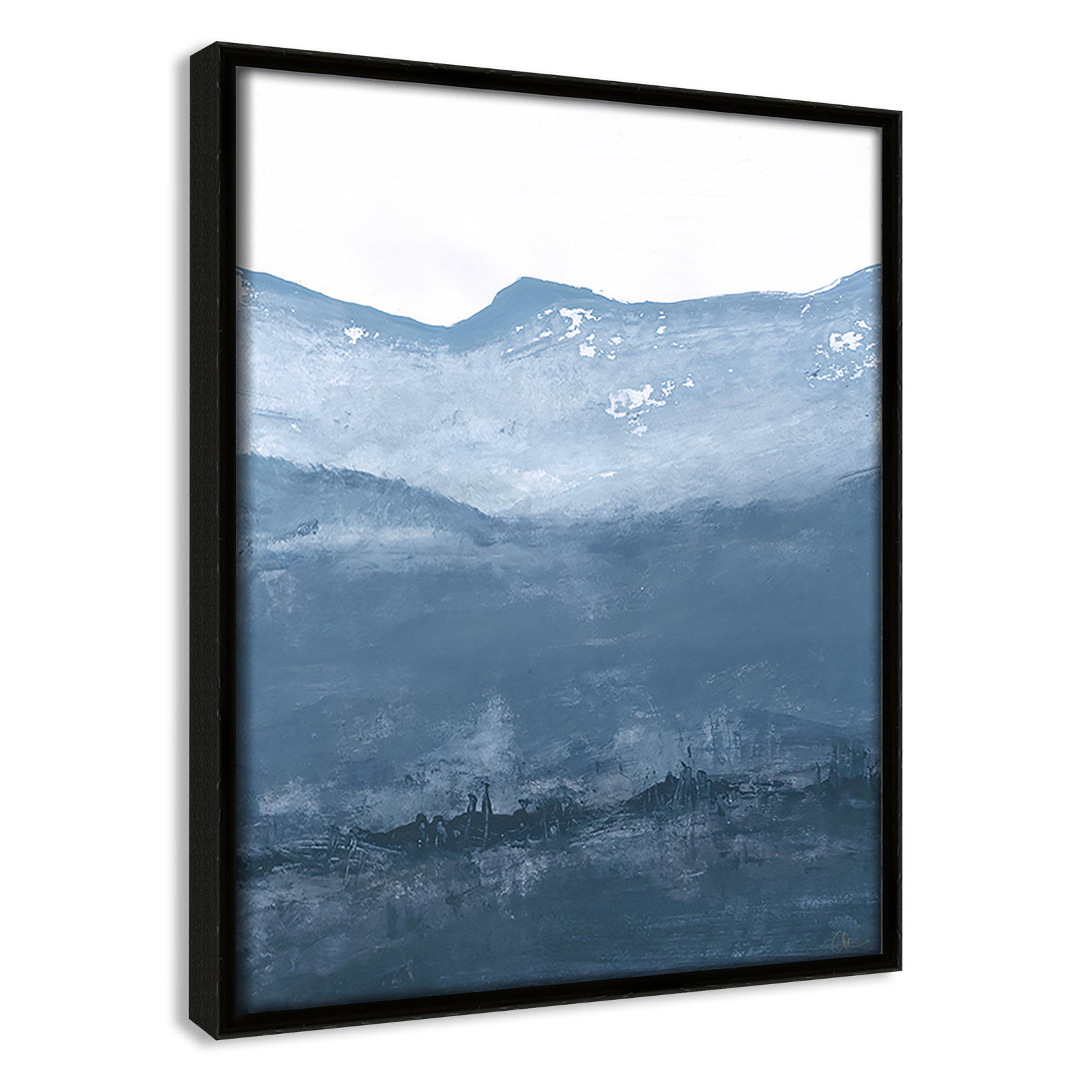 Into the Blue Horizon 1 by Filippo Ioco - Floater Frame Print on Canvas, 11.5" H x 9.5" W, Espresso