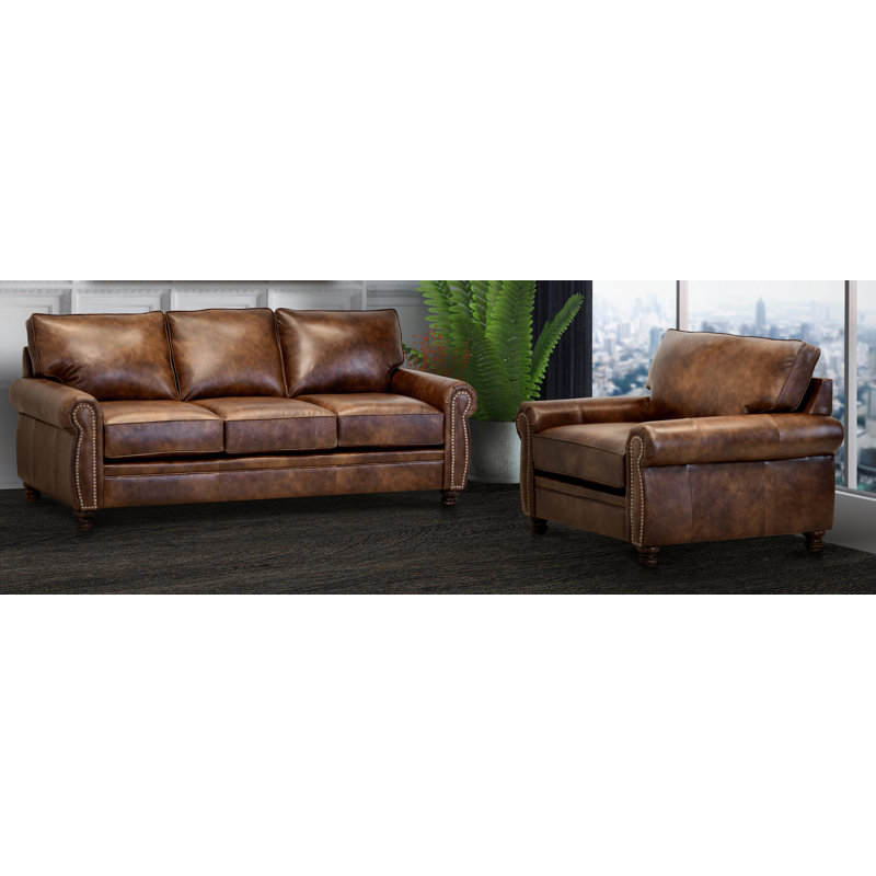 Canapé et fauteuil en cuir Aghadavy