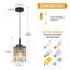 Ensemble de 2 luminaires suspendus carrés modernes en cristal noir, lampe de ferme réglable pour îlot de cuisine, salle à manger, chambre à coucher-1439674903-1439674889