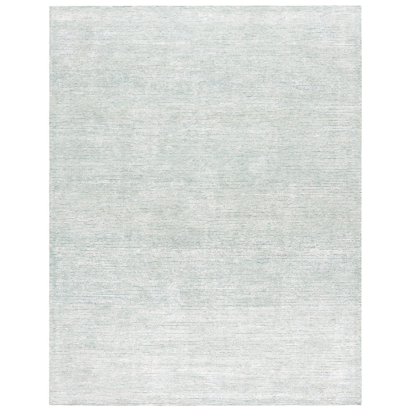 Tapis turquoise / ivoire touffeté à la main Soho, Rectangle 8 pi x 10 pi