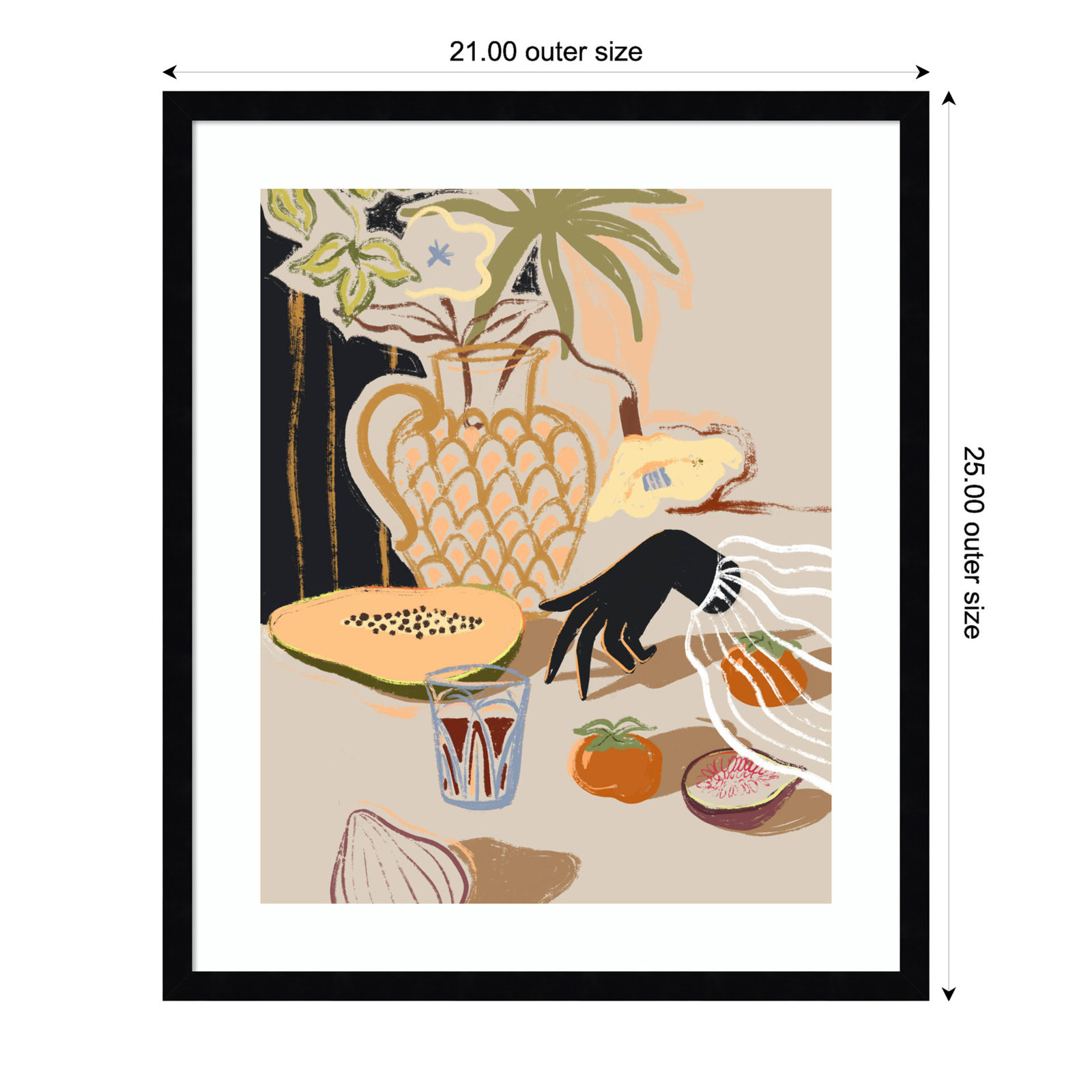 Northbrook "Fruitful Spread" Print, 25" H x 21" W, Black