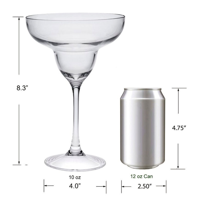 Verre incassable 10 oz. Brantner Verre de margarita en plastique