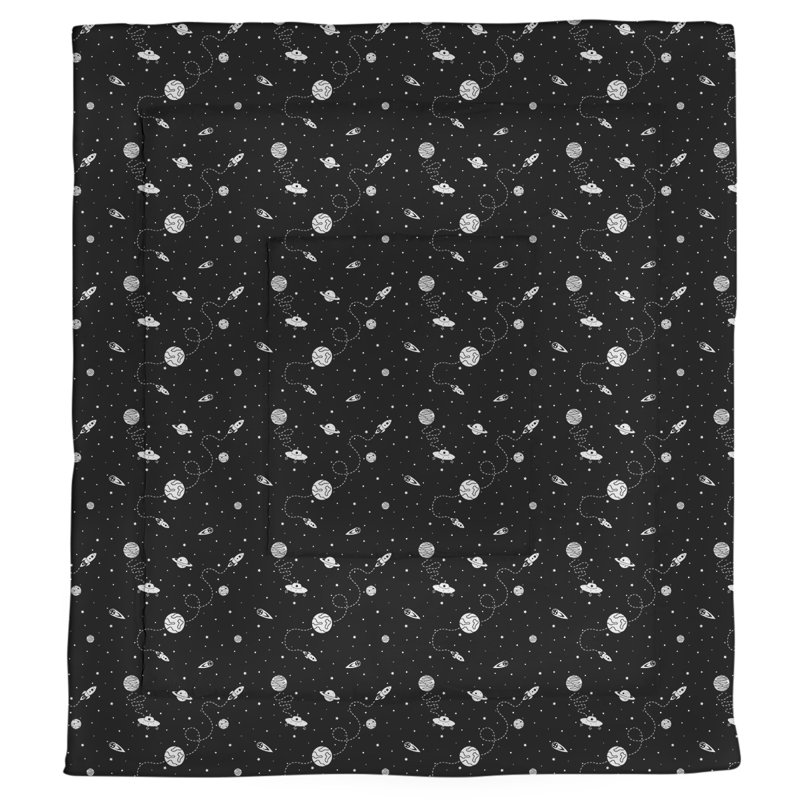 Édredon simple réversible Katelyn Elizabeth, Édredon très grand, Noir / blanc