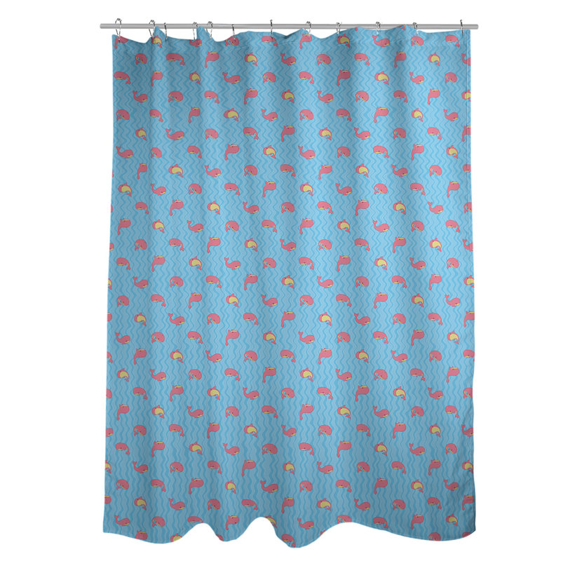 Rideau simple sower katelyn elizabeth baleines, Bleu / Rose