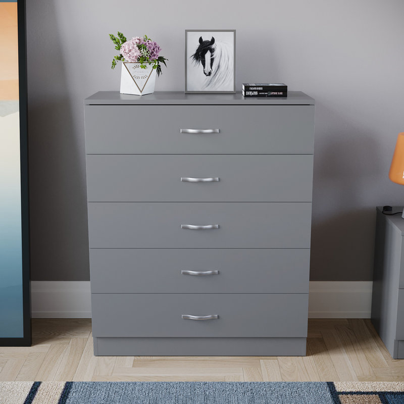 Maybery 5 Drawer 75Cm W Chest, Grey