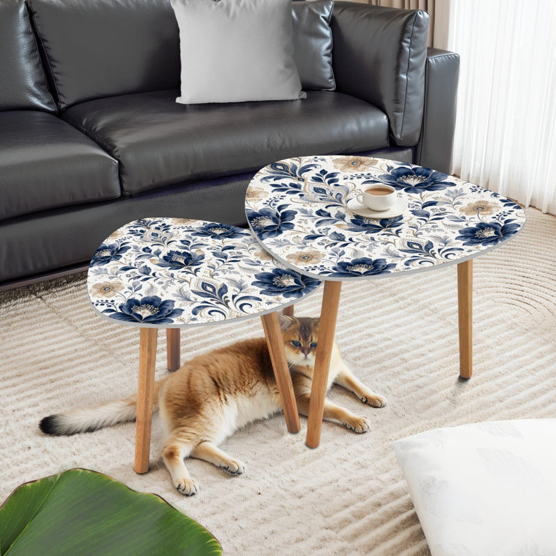 Ensemble de 2 tables basses gigognes Triangle