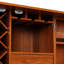 Armoire de bar à la maison avec porte en rotin industriel, armoire de bar pliante avec rangement