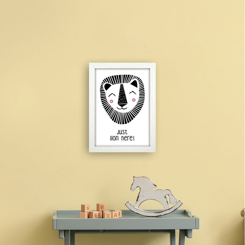 Lion by Miniofmine - Print, Brown Framed, 34cm H x 25cm W x 3cm D