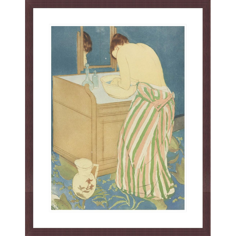Woman Bathing by Mary Cassatt -Framed Giclee Print, H 29,5 po x l 23,18 po