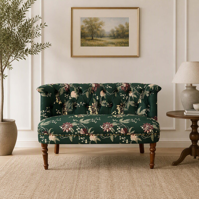 Fauteuil d'appoint individuel de style européen, siège de détente idéal pour le salon, la coiffeuse, le balcon, vert