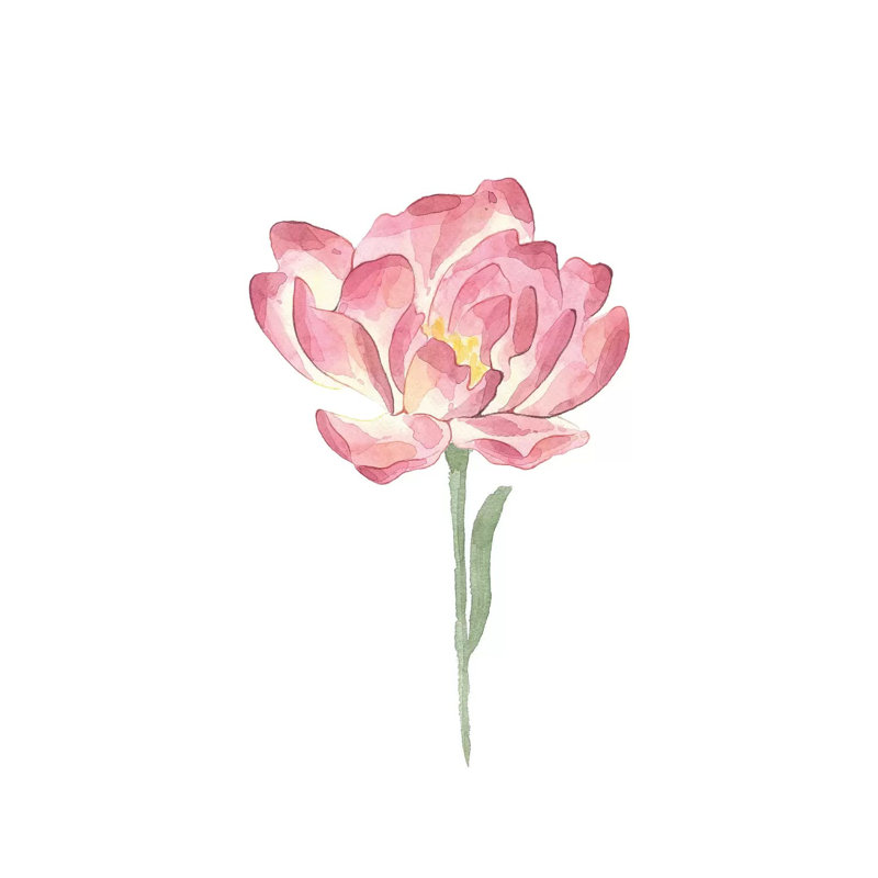 «Big Pink Watercolor Flower Floral» par Pixy, peinture sur toile tendue, H 12 po x l 8 po x P 0,75 po