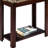 Wooden End Table With Marble Print Top