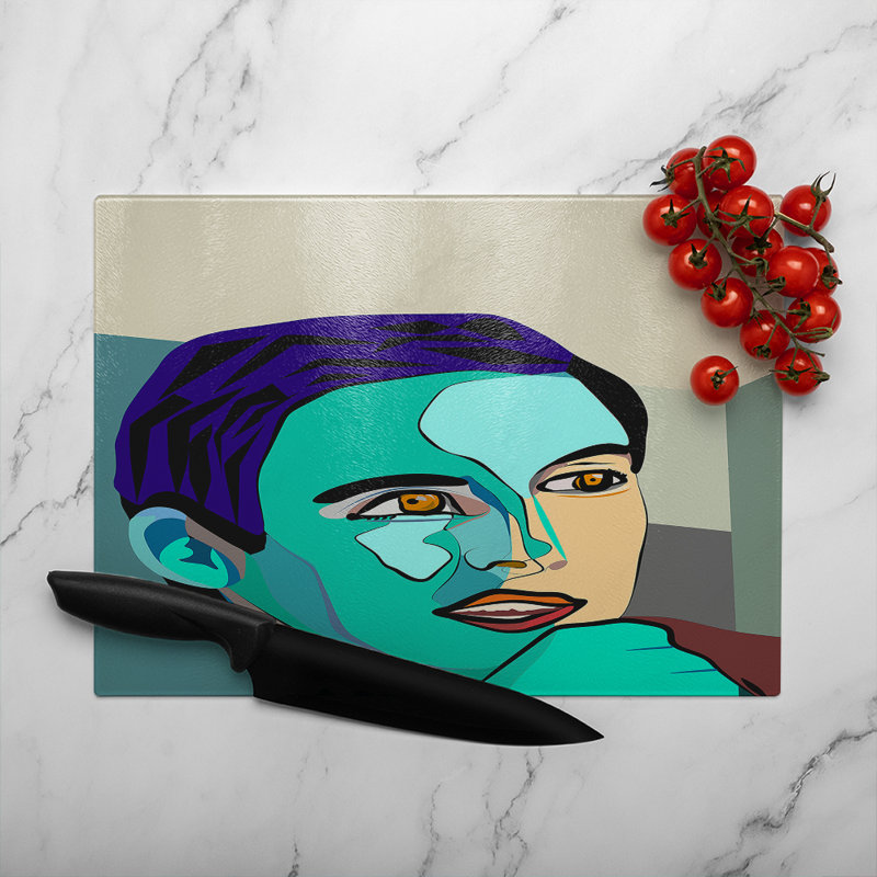 Thoughtful boy Designer Glass Chopping Board