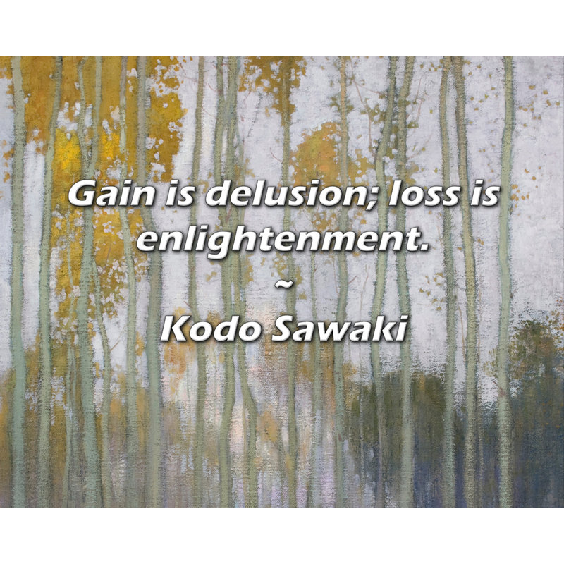 Kodo Sawaki Citation: «Gain is illusion; la perte est l'illumination.