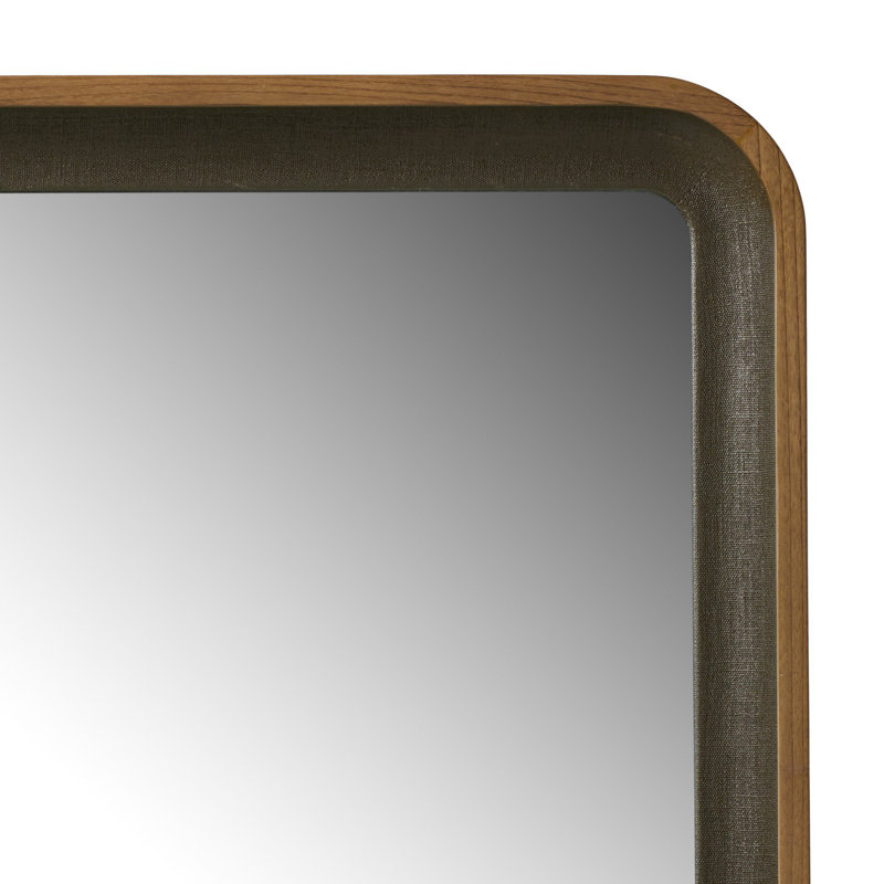 Arno Grand Floor Mirror-Dark Green Lacquered Linen