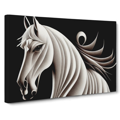 Graceful Horse Abstract - Wrapped Canvas