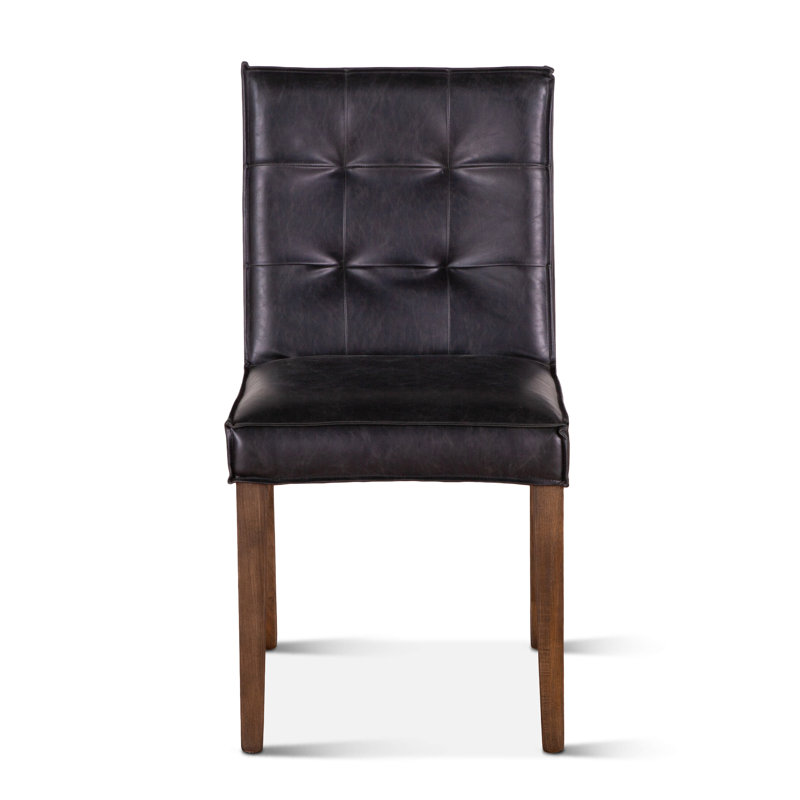 Malti 19'' H Tufted Upholstered Side Chair, Black, Dark Brown