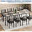 Dining Table Set for 4, 5-Piece Metal Frame Kitchen Set with Chamfer Design – Space-Saving Dining Room Furniture for Small Spaces, Apartment, Studio, Breakfast-1011075873-1011075875
