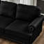 Cuir classique américain de 83 po, accoudoirs ronds avec clous argentés, structure et support de pieds en bois massif, assise en mousse à ressorts, coussin amovible, canapé de style espace de rangement, pieds avec accoudoirs, housse de siège noir,-51021956