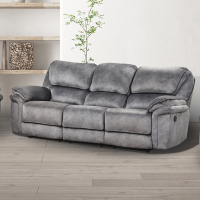 92" W Transitional Sofa, Gray