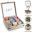 Boîte à thé en bois, coffre à thé avec couvercle en verre, 9 compartiments, porte-sachets de thé pour armoire, garde-manger