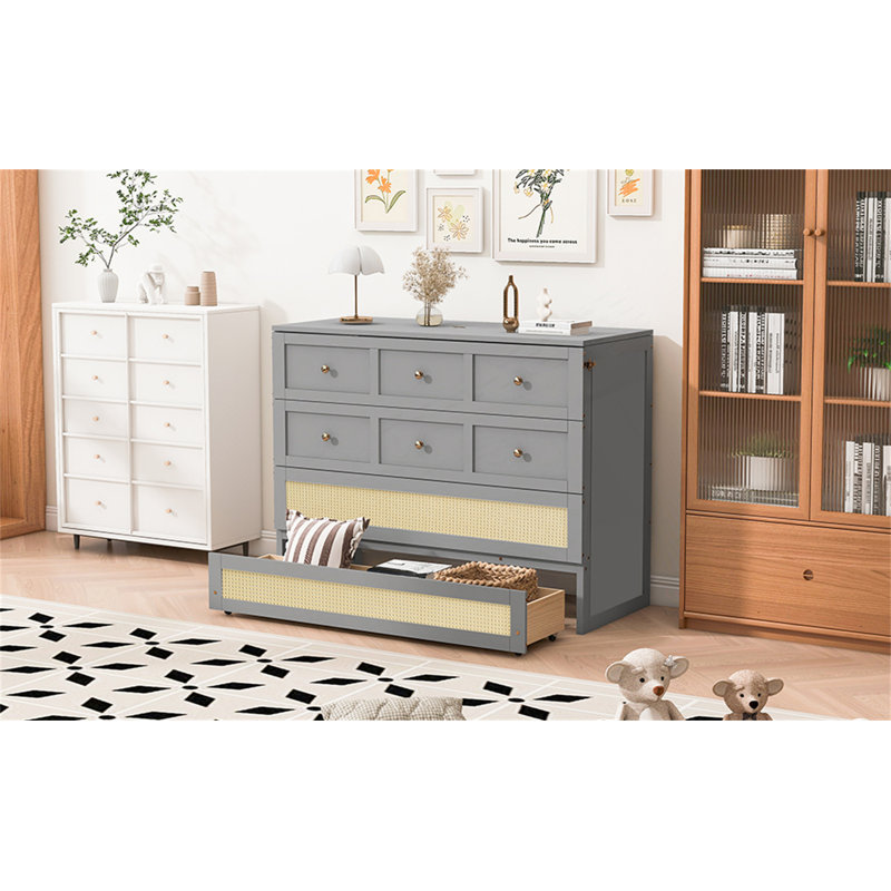 Lit escamotable double avec grands tiroirs, Gris