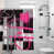 Rose / noir / blanc abstrait