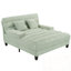 Chaise longue en chenille rembourrée avec dossier réglable et bande lumineuse à DEL-202583318
