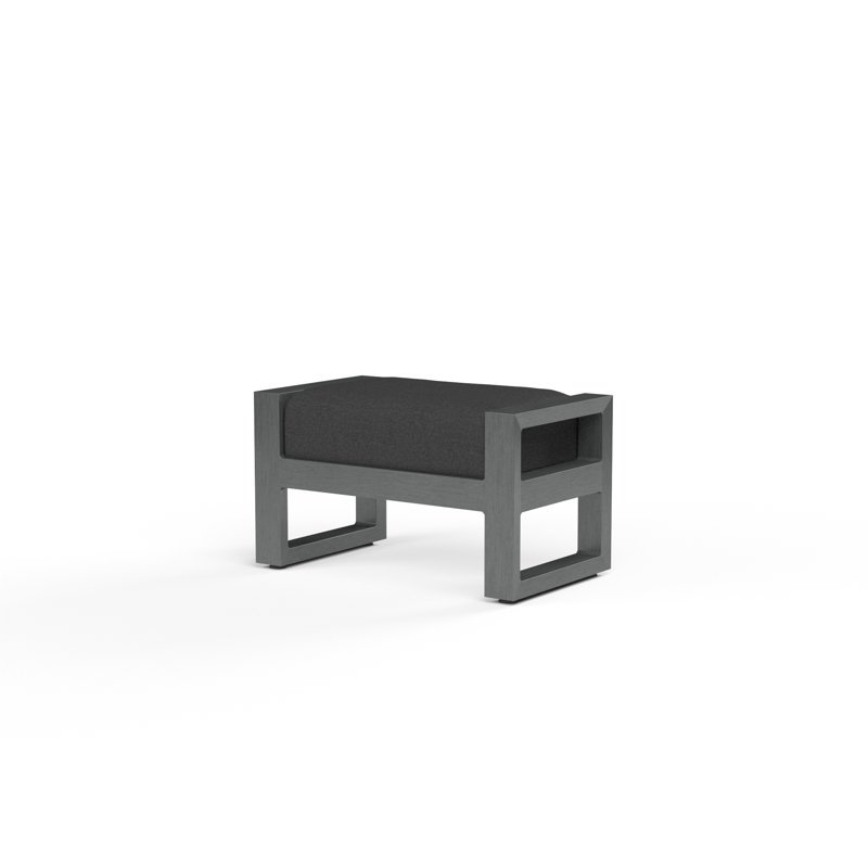 Redondo Outdoor Ottoman, Spectrum Carbon Sunbrella® Plainweave