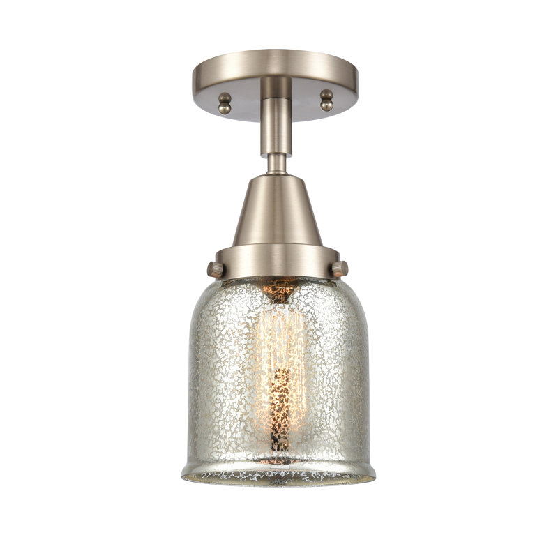 Plafonnier en verre, Ampoule non incluse, Oui, Nickel satiné brossé