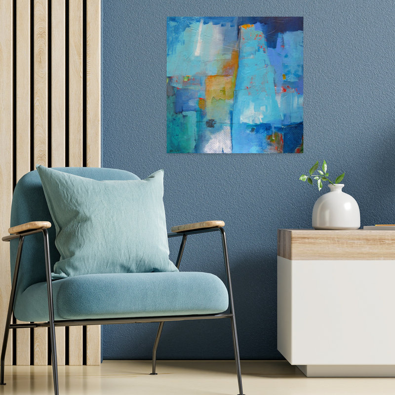 Juxtaposition, art contemporain abstrait, H 18 po x l 18 po
