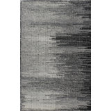 Zoe Rose Hi Lo Abstract Area Rug in Charcoal Gray/Black