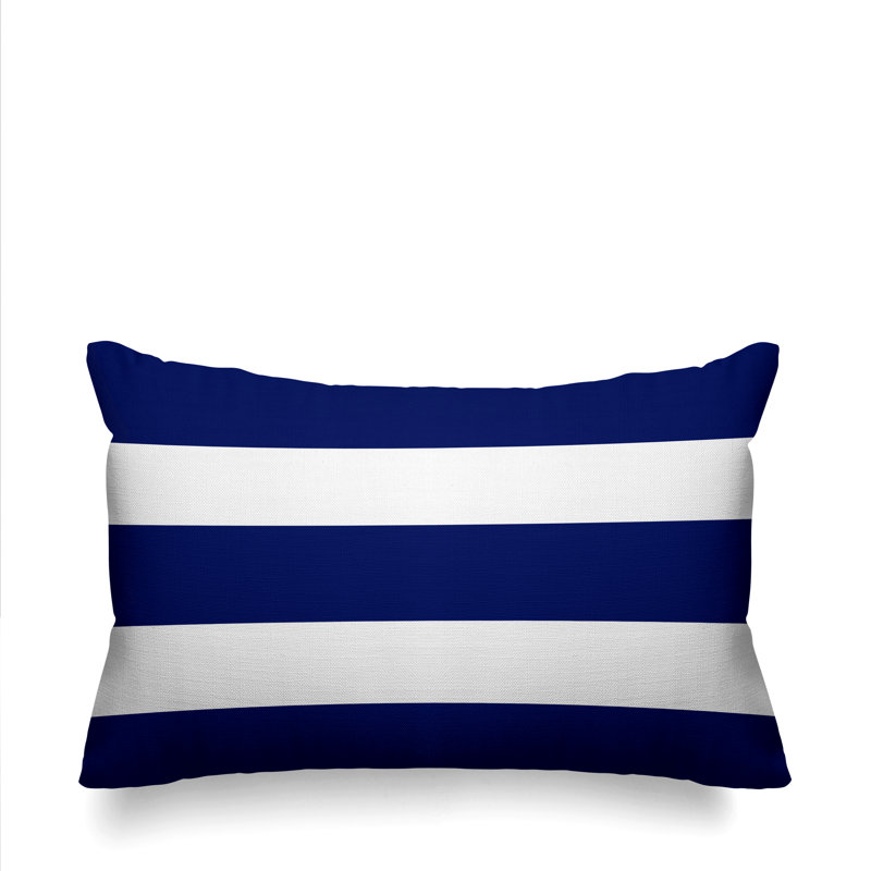 Coussin décoratif intérieur / extérieur Kyson, Bleu marine