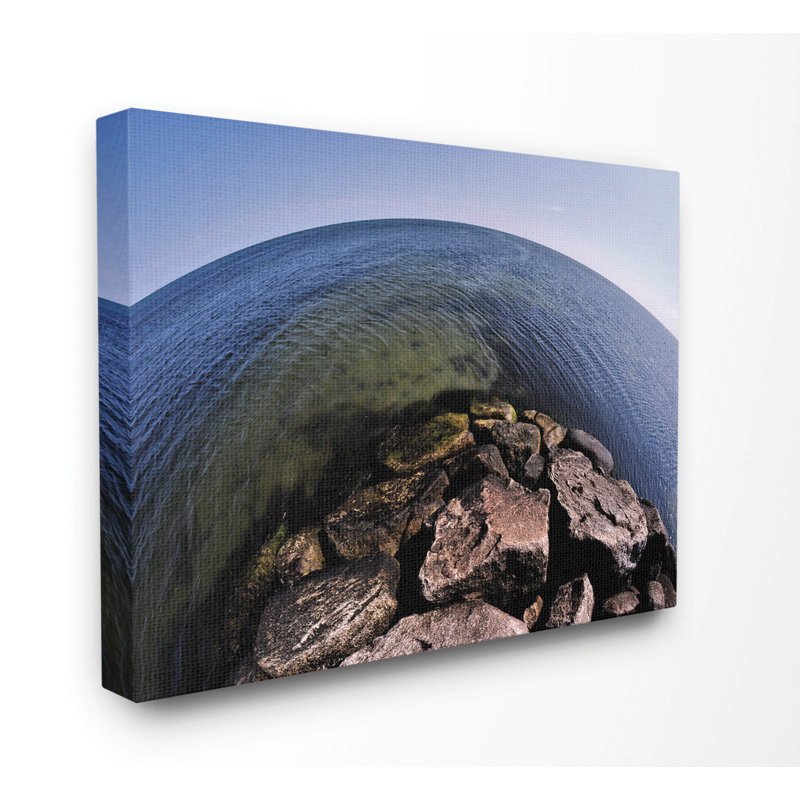 «Fisheye Ocean Sea Landscape», impression, H 16 po x l 20 po x P 1,5 po, Toile tendue