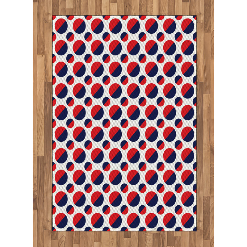 Geometric High Density Long Fiber Poly Threads Decorative Area Rug Carpet, Rectangle 4' x 5'8"
