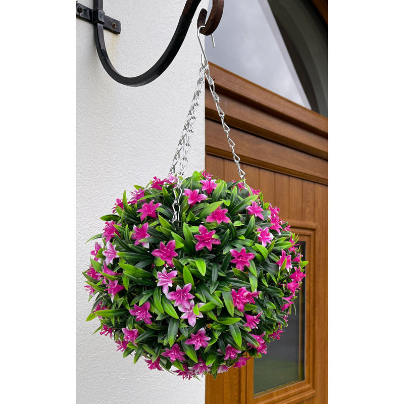 Faux Plant, 28cm H x 28cm W x 28cm D, Pink