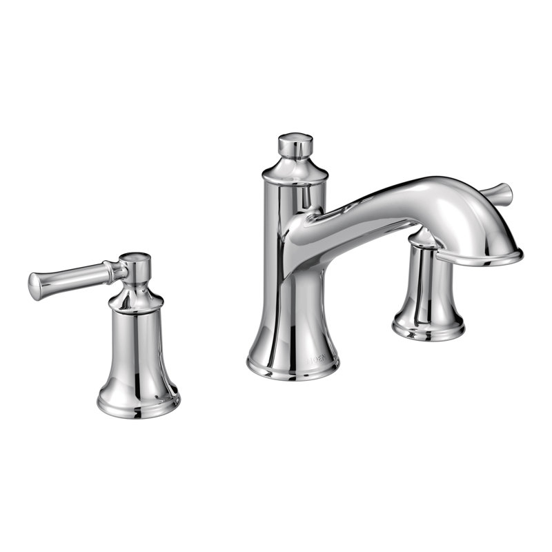 Ensemble de garniture de robinet de baignoire romaine à deux poignées Moen Dartmoor, valve requise, Chrome