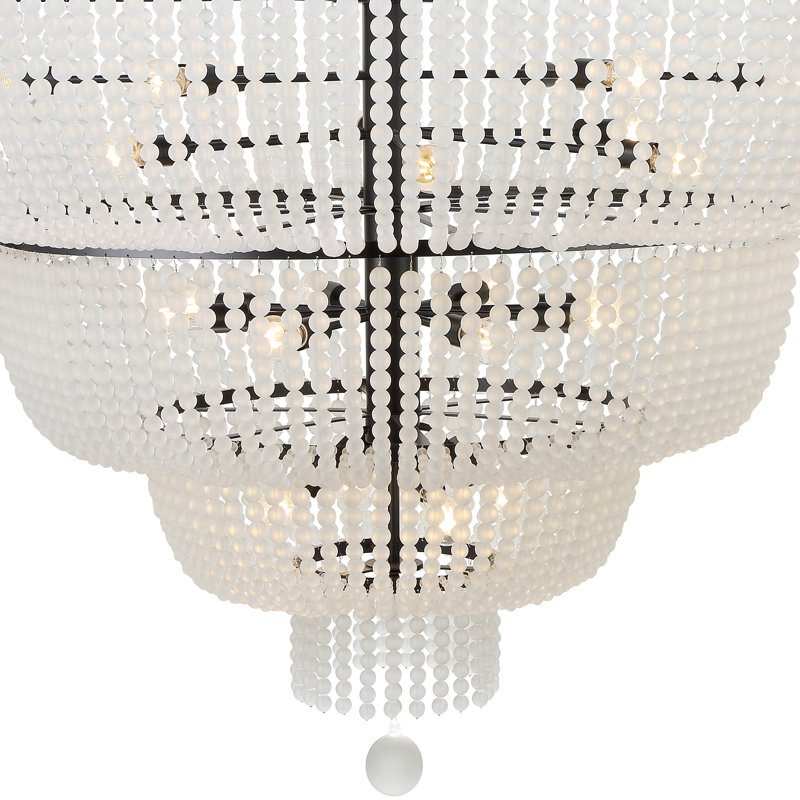 Lustre à niveaux 24 lumières Jacquelynn, Noir