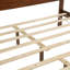 Grand lit de style campagnard avec tête de lit et banc de rangement avec 2 grands tiroirs, lit en bois de pin avec cadre de lit renforcé