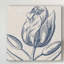 « indigo floral on linen iv », reproduction de dessin sur toile tendue-811154563