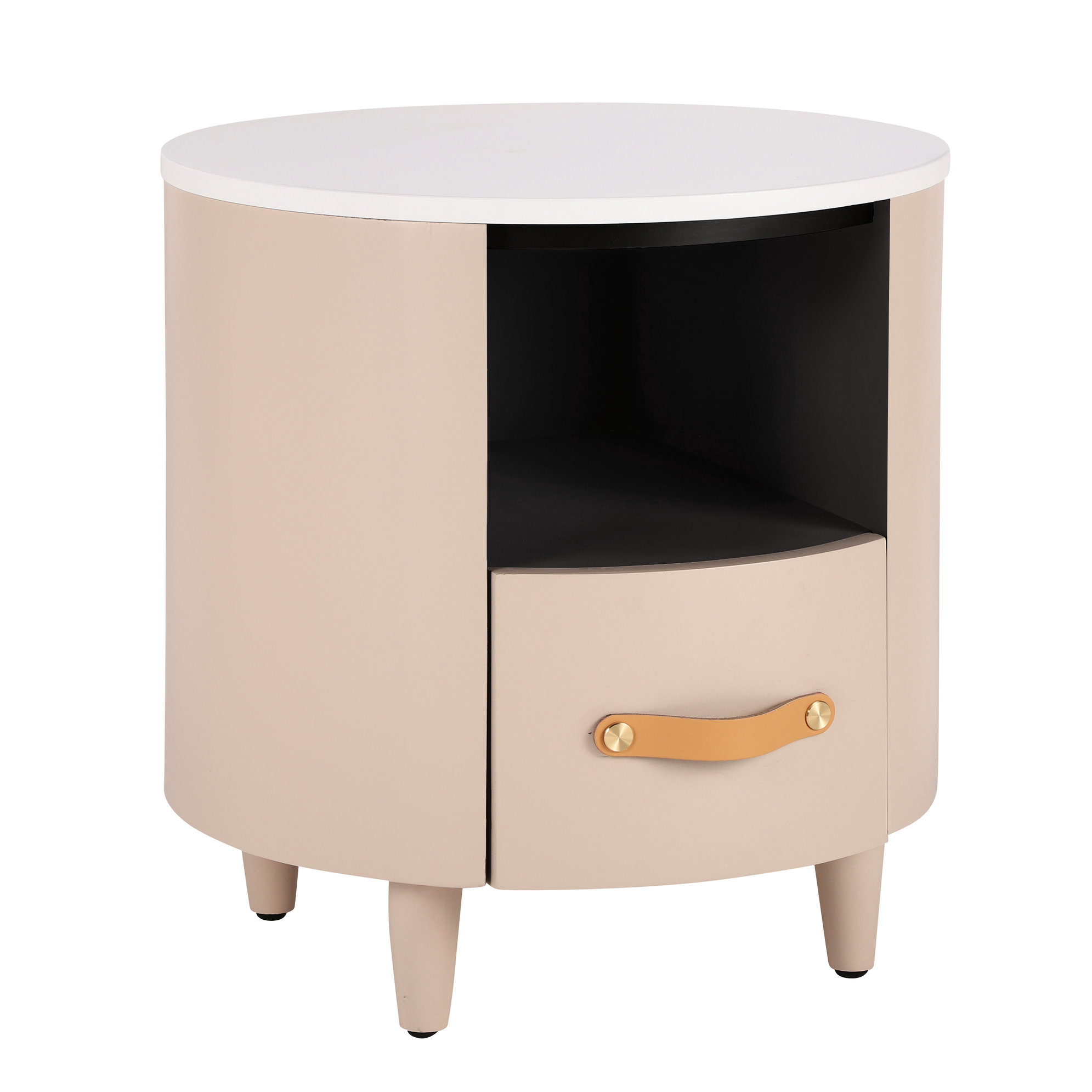George Oliver Contemporary Round Bedside Table With Elegant Design ...