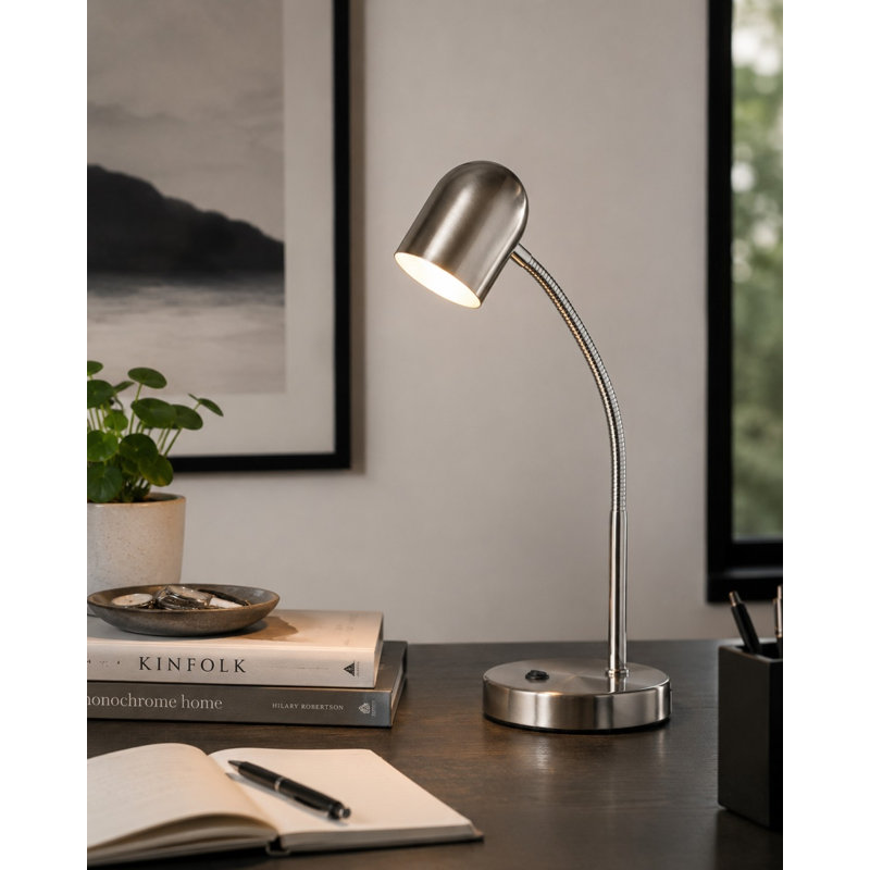Lampe de bureau 14 po Andrea, Chrome satiné