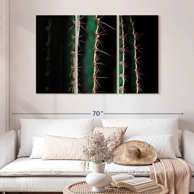 Harnek Close Up Of Prickly Cactus, 32" H x 50" W