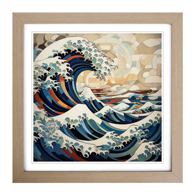 Japanese Wave Cubism - Framed Print