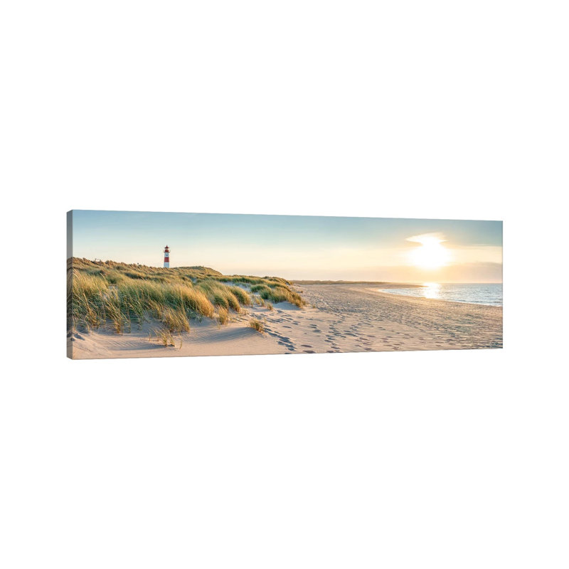 Sunset Panorama At The Dune Beach, Sylt, Schleswig-Holstein, Germany by Jan Becke - Wrapped Canvas Panoramic Gallery-Wrapped Canvas Giclée