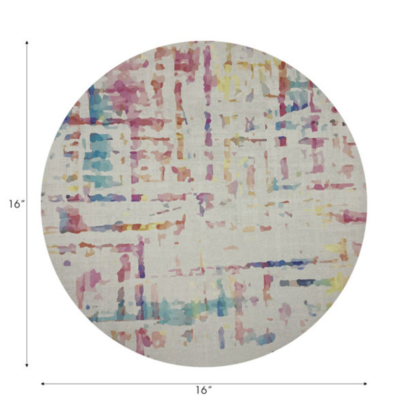 Coco Pebble 16" Vinyl Placemat, Cream