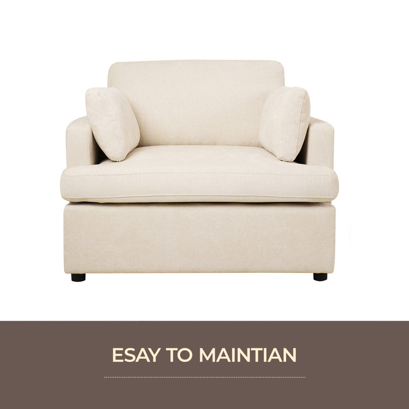 Fauteuil d'appoint surdimensionné Mirod - coussins d'accoudoirs confortables, style neutre polyvalent, design élégant, structure durable