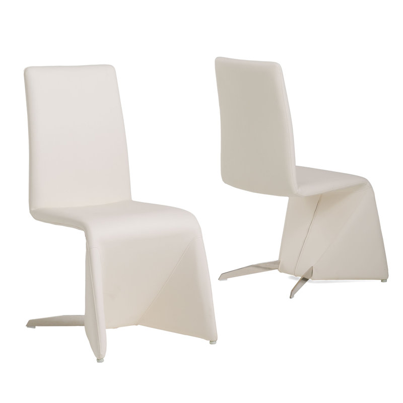 Oman  Faux Leather Side chair, White