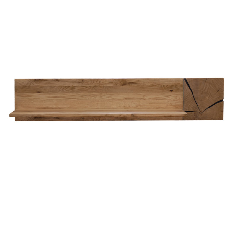 Dallastown Solid Wood Accent Shelf, Oak, 25cm H x 124cm W x 20cm D
